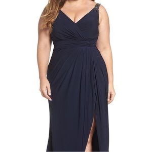 Navy MacDuggal Gown Plus Size 26w
